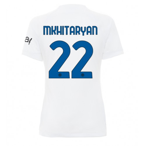 Camisa de Futebol Inter Milan Henrikh Mkhitaryan #22 Equipamento Secundário Mulheres 2023-24 Manga Curta
